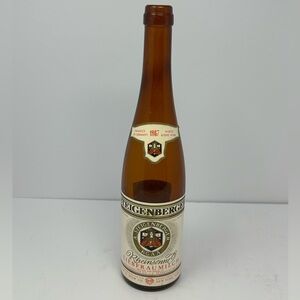 Vintage 1967 Steigenberger White Rhine Wine Bottle Amber Glass Germany RARE!!